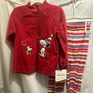 NWT Sz 3t snoopy Woodstock friendship Pantset Vintage